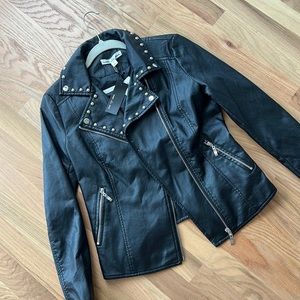 Faux leather jacket with appliqué (Size S) New with tags